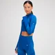 Crop top sans coutures à manches longues et à fermeture éclair ¼ MP Tempo Ultra pour femmes – Bleu surf