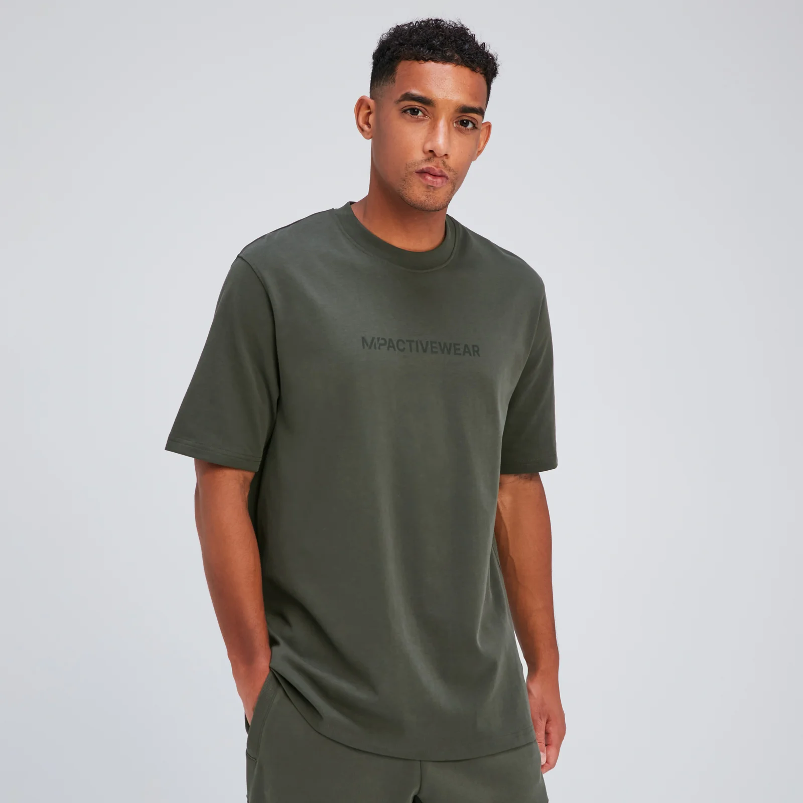 T-shirt oversize MP Rest Day pour hommes – Vert taupe - XS Image 1