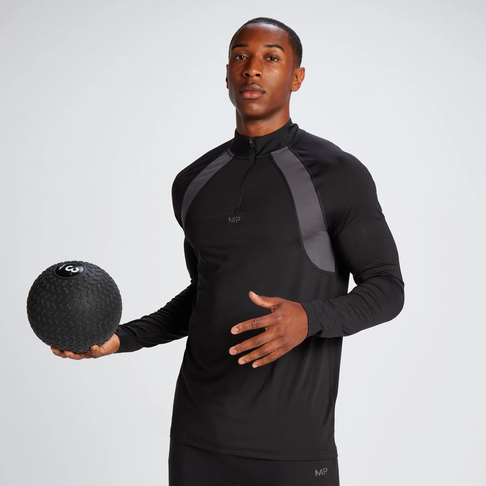 Haut à fermeture éclair ¼ MP Tempo pour hommes – Noir - XXS Image 1