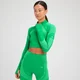 Crop top sans coutures à manches longues et à fermeture éclair ¼ MP Tempo Ultra pour femmes – Vert vif