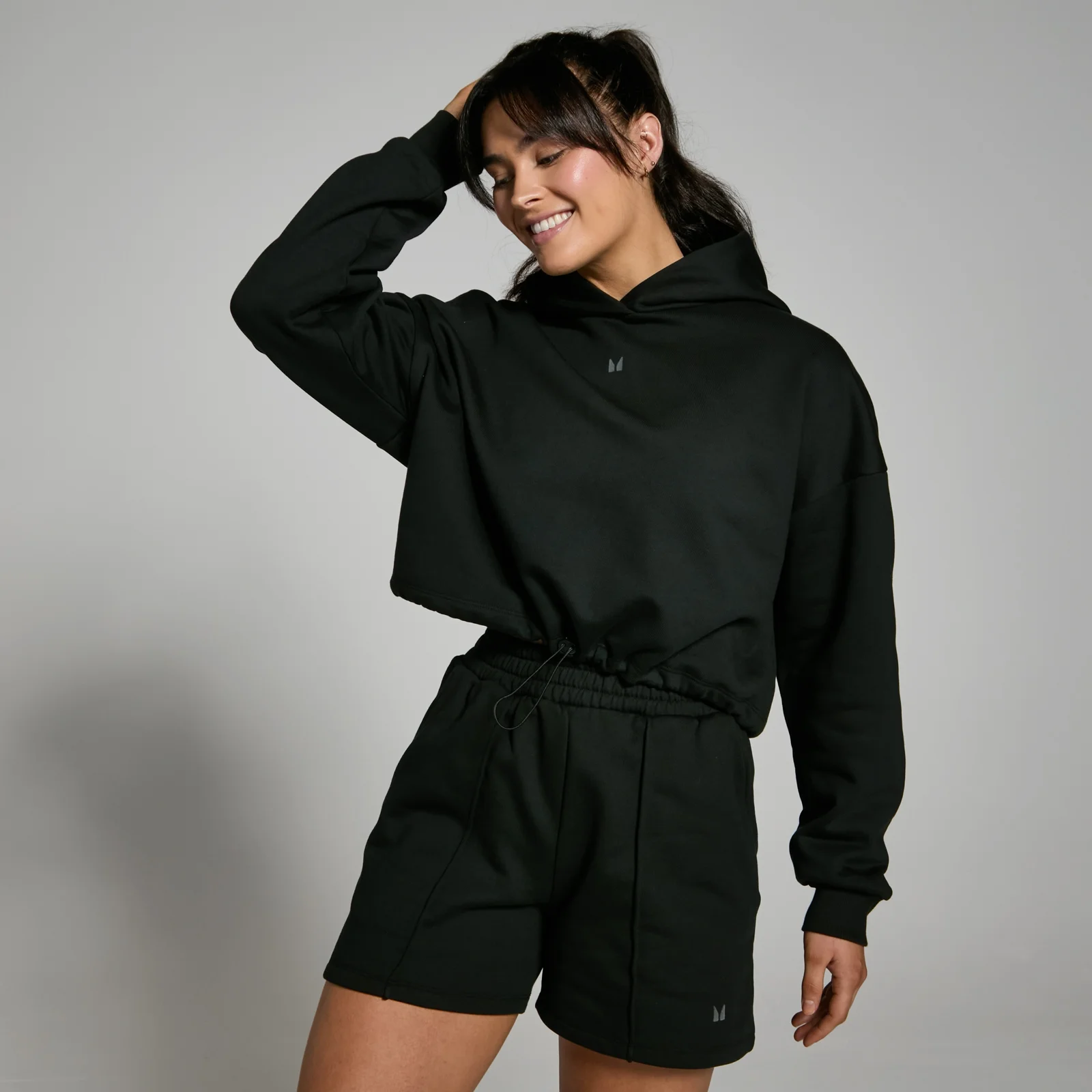 Sweat à capuche court épais MP Lifestyle pour femmes – Noir - XS Image 1