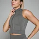 Débardeur à fermeture éclair sans coutures MP Tempo Ultra Geometric pour femmes – Carbone