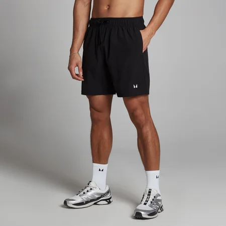 Short d’entraînement en matière tissée MP pour hommes – Noir