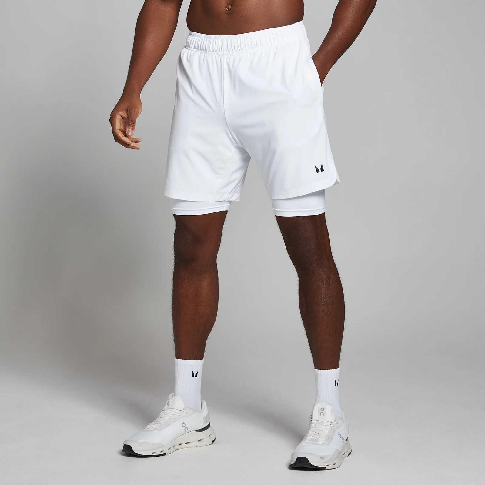Short d’entraînement 2-en-1 MP pour hommes – Blanc - XXS Image 1