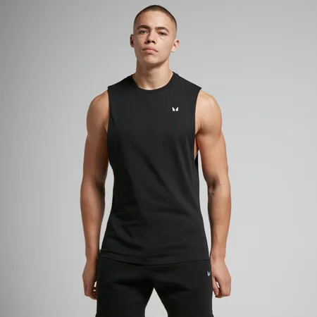 Débardeur à emmanchures échancrées MP Rest Day pour hommes – Noir