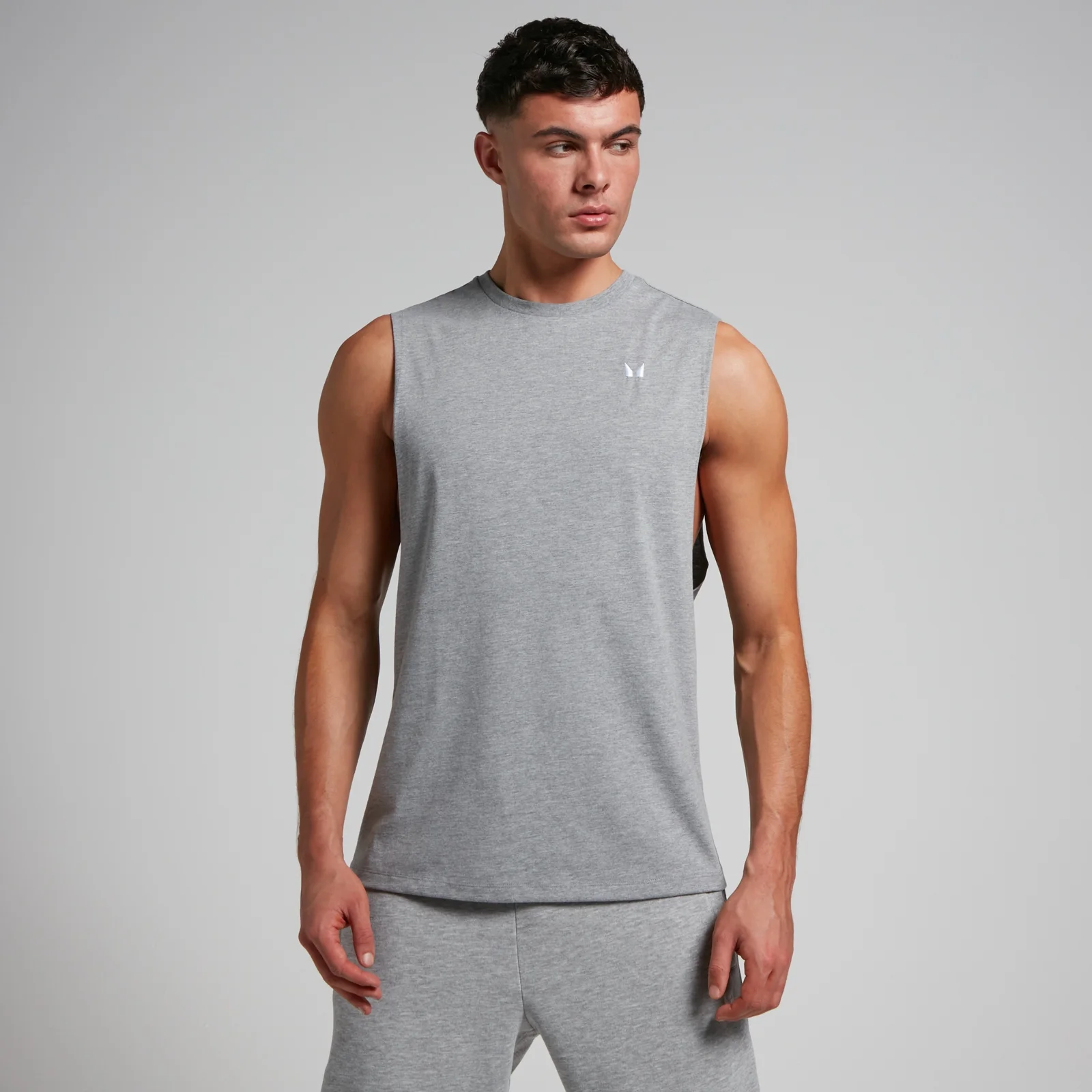 Débardeur à emmanchures échancrées MP Rest Day pour hommes – Gris chiné - M Image 1