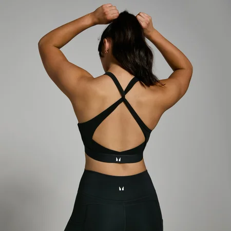 Brassière de sport à dos croisé MP Power pour femmes – Noir