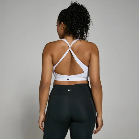 Brassière de sport à dos croisé MP Power pour femmes – Blanc
