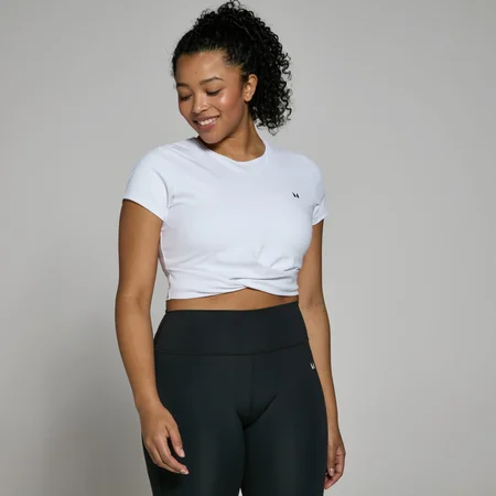 Crop top à manches courtes MP Power pour femmes – Blanc