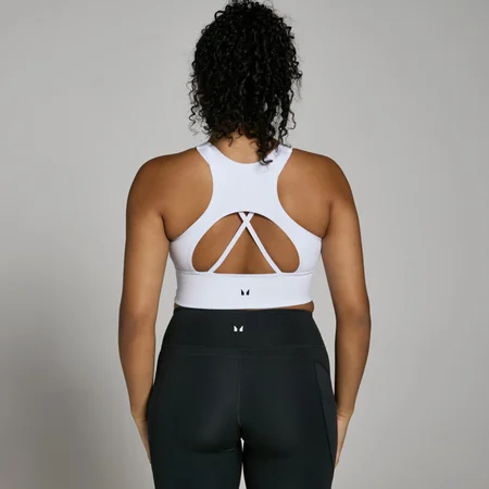 Brassière de sport longue MP Power pour femmes – Blanc