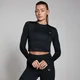 T-shirt d’entraînement moulant court à manches longues MP pour femmes – Noir