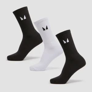 Chaussettes de tennis MP Essentials pour femmes (lot de 3) – Noir/Blanc - Size UK 2-5