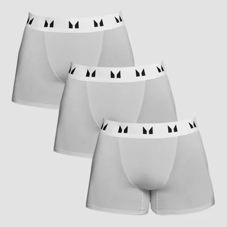 Boxers MP pour hommes (lot de 3) – Gris chiné/Blanc