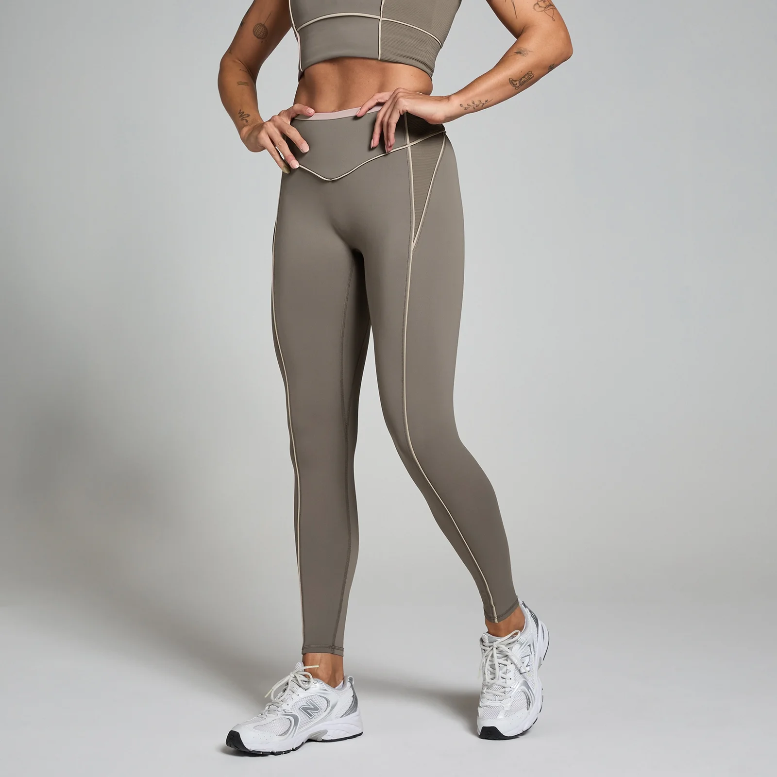 Legging MP Tempo Contrast Texture pour femmes – Espresso - XL Image 1