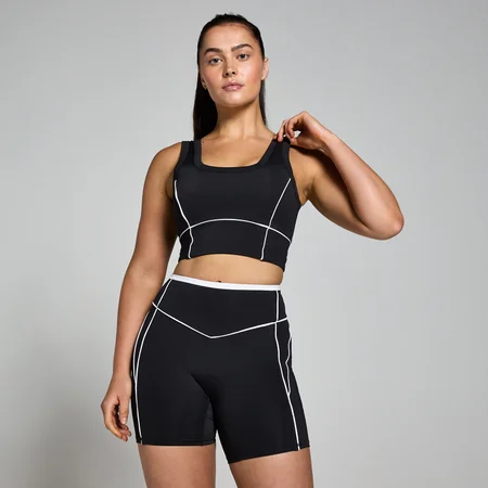 Brassière de sport MP Tempo Contrast Texture pour femmes – Noir