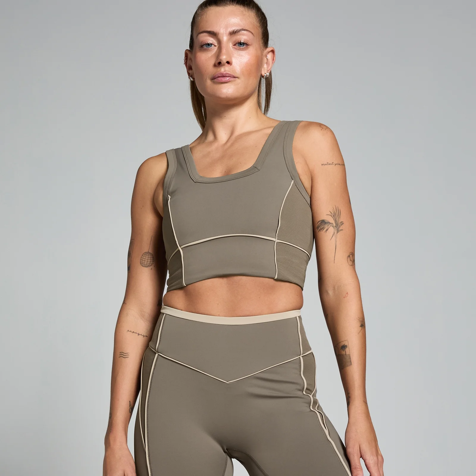 Brassière de sport MP Tempo Contrast Texture pour femmes – Espresso - XS Image 1
