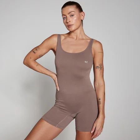 Combinaison moulante côtelée sans coutures MP Tempo pour femmes – Noisette