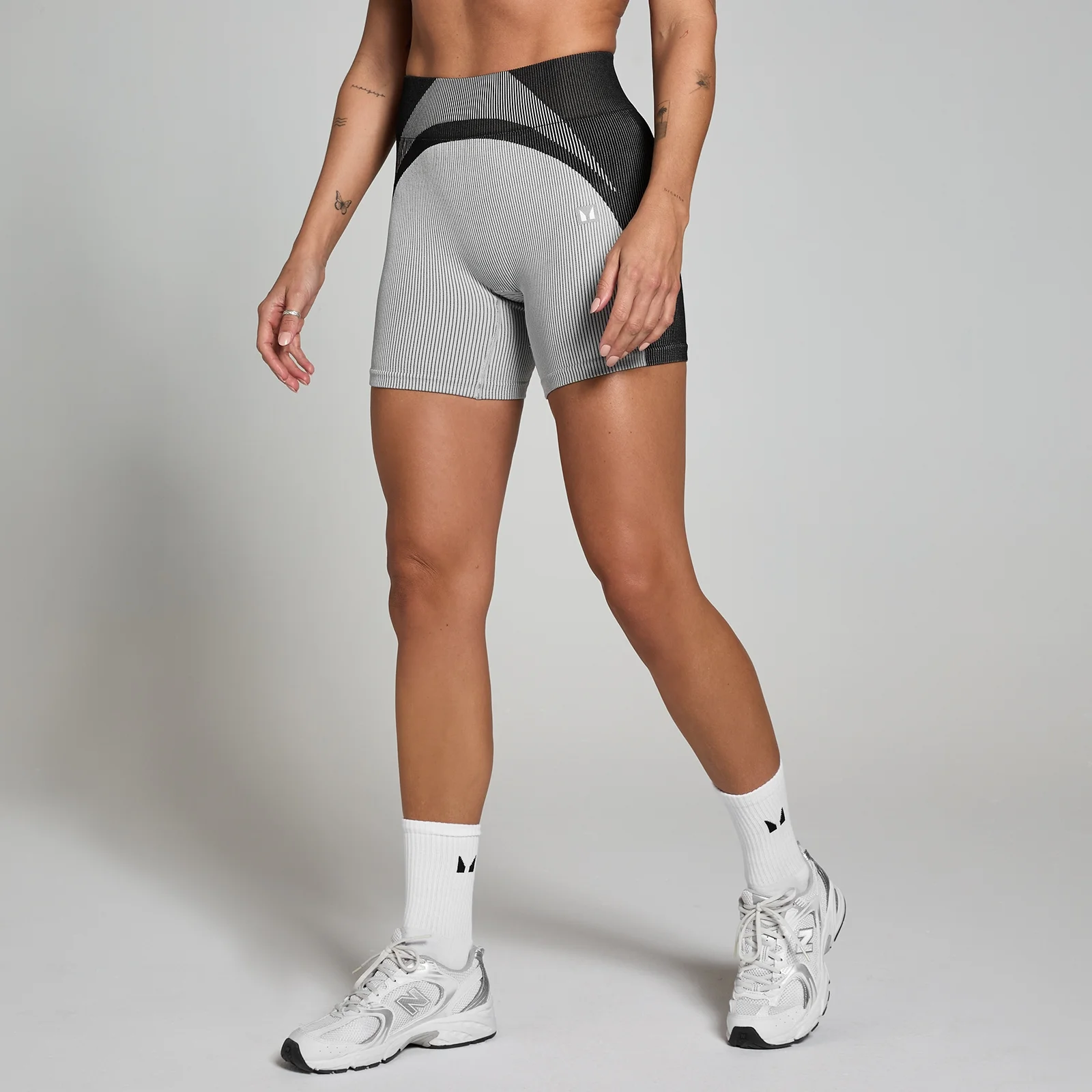 Cycliste côtelé sans coutures MP Contrast pour femmes – Noir/Gris - XS Image 1