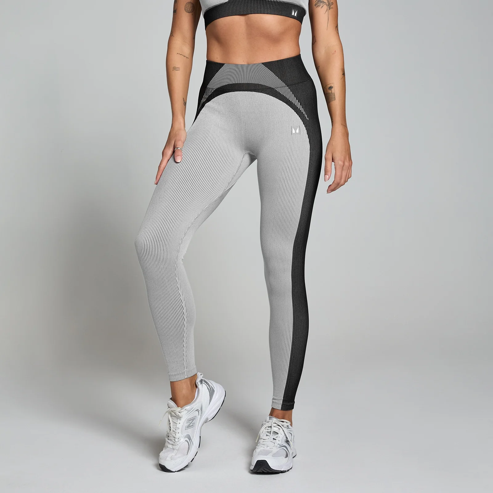 Legging côtelé sans coutures MP Contrast pour femmes – Noir/Gris - S Image 1