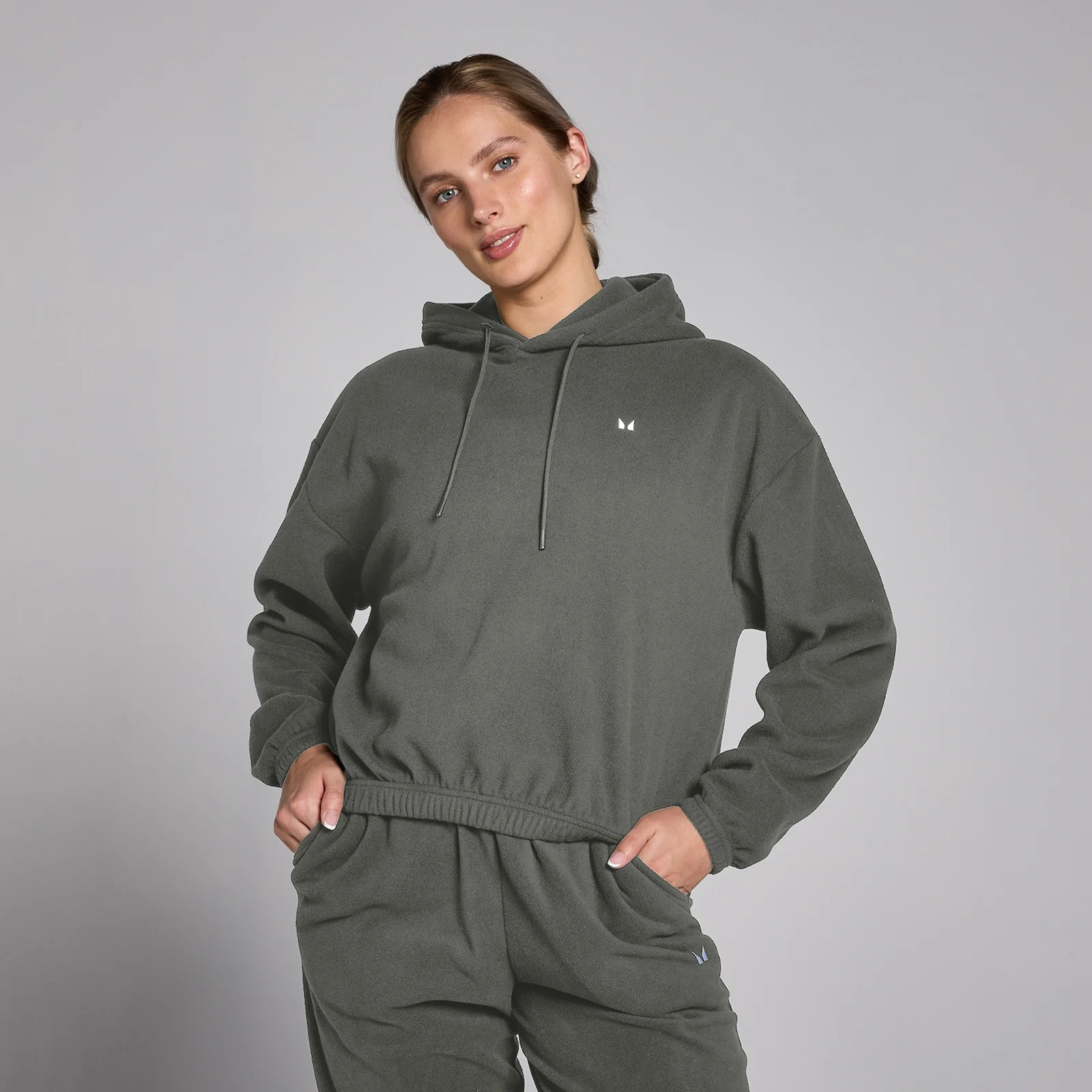 Sweat à capuche en polaire MP pour femmes – Gris acier - L Image 1