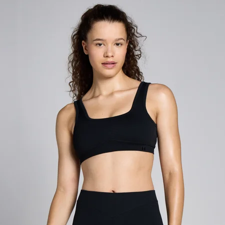 Brassière de sport gaufrée sans coutures MP Lifestyle pour femmes – Noir