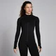 Veste gaufrée sans coutures à fermeture éclair intégrale MP Lifestyle pour femmes – Noir