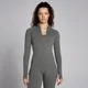 Veste gaufrée sans coutures à fermeture éclair intégrale MP Lifestyle pour femmes – Gris acier