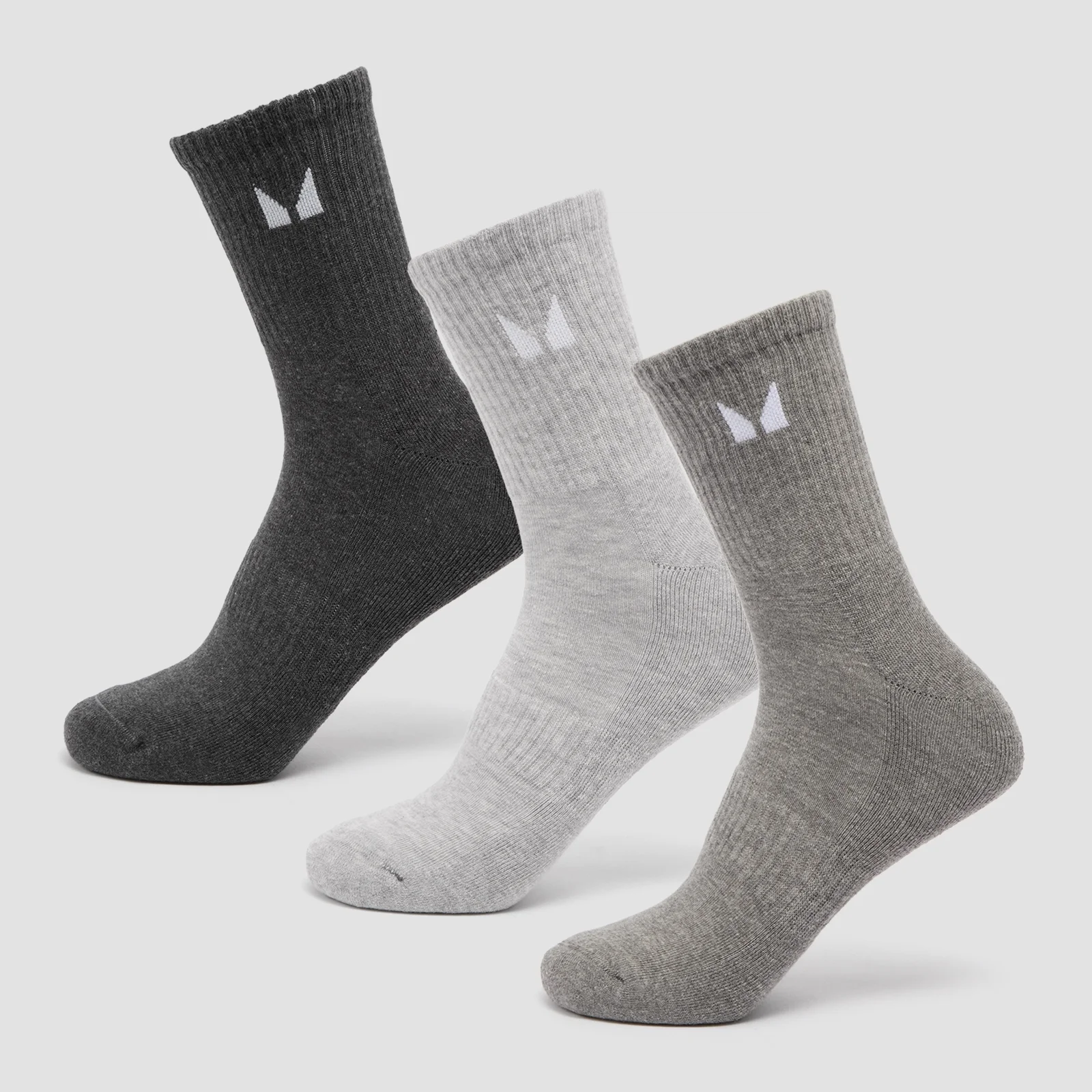 MP Unisex Crew Socks (3 Pack) - Grey - UK 9-11 Image 1