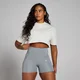 T-shirt graphique ultra-court MP Origin pour femmes – Gris chiné