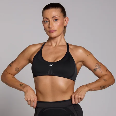 Brassière de sport hybride sans coutures MP Tempo pour femmes – Noir