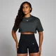 T-shirt graphique ultra-court MP Origin pour femmes – Noir délavé