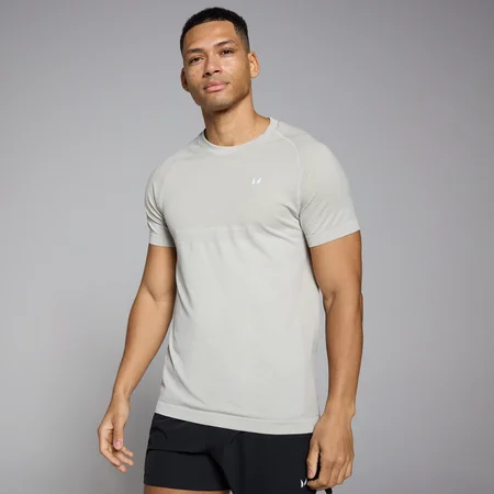 T-shirt sans coutures à manches courtes MP pour hommes – Gris ciel chiné