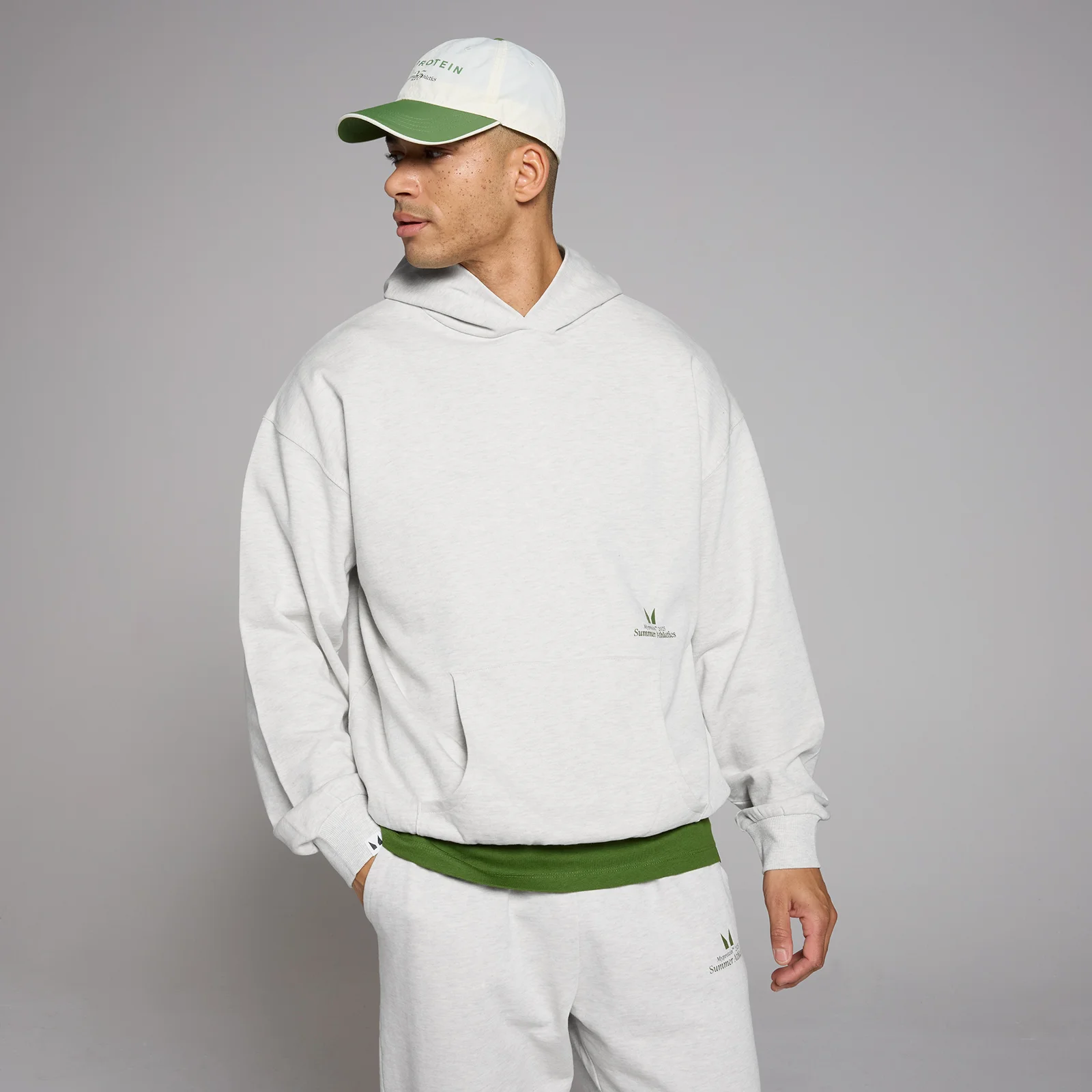 Sweat à capuche oversize MP Lifestyle – Gris chiné - S-M Image 1