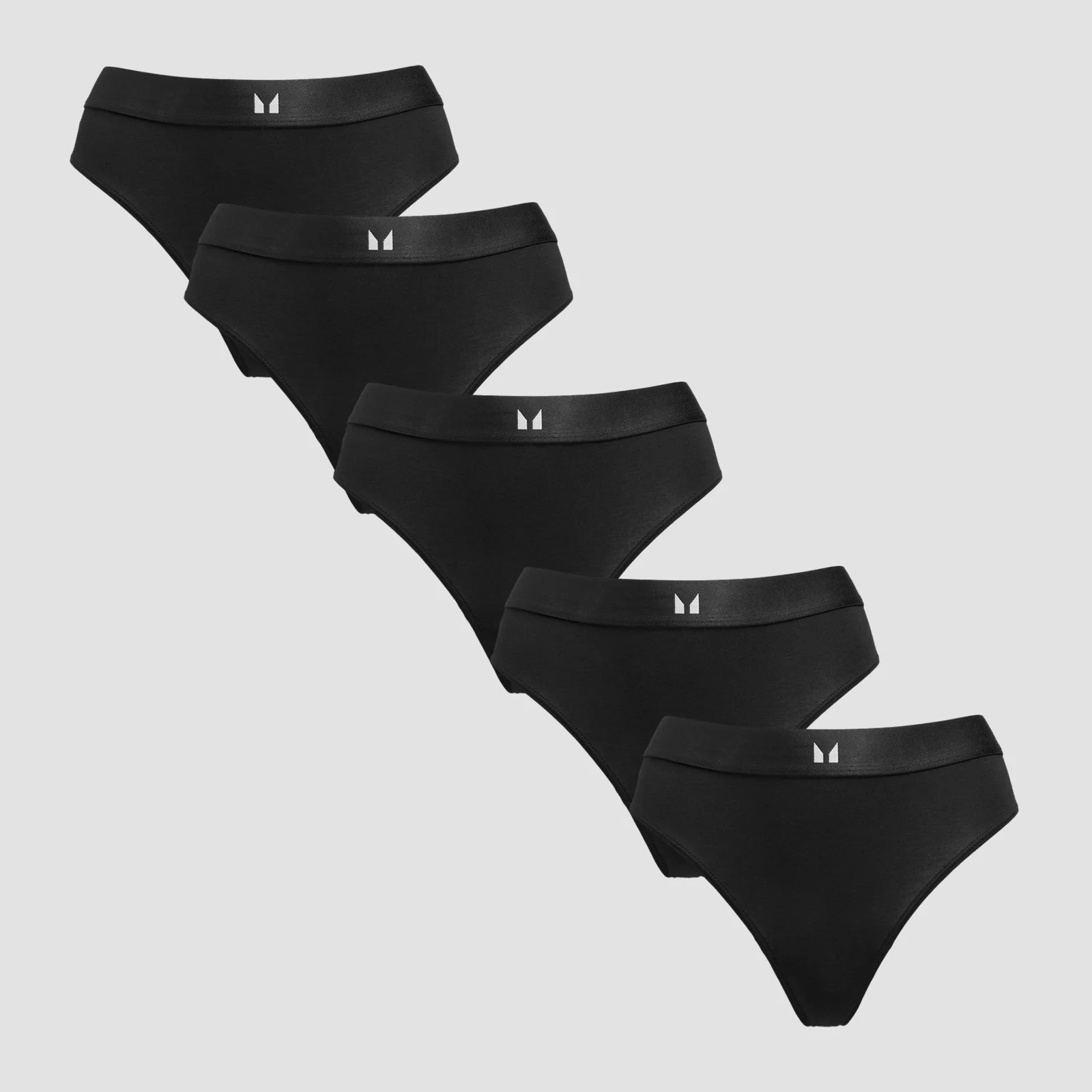MP Women's Mid Rise Thong (5 Pack) - Black - M Image 1