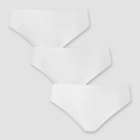 Culotte discrète de style bikini taille mi-haute MP pour femmes (lot de 3) – Blanc