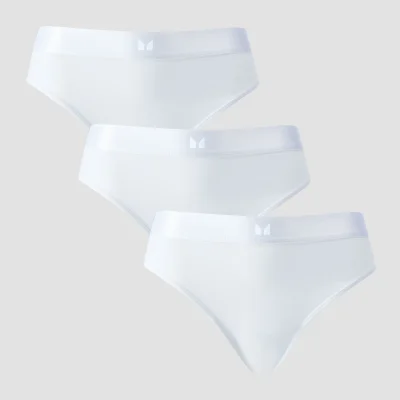 Culotte de style bikini taille mi-haute MP pour femmes (lot de 3) – Blanc - L Image 6