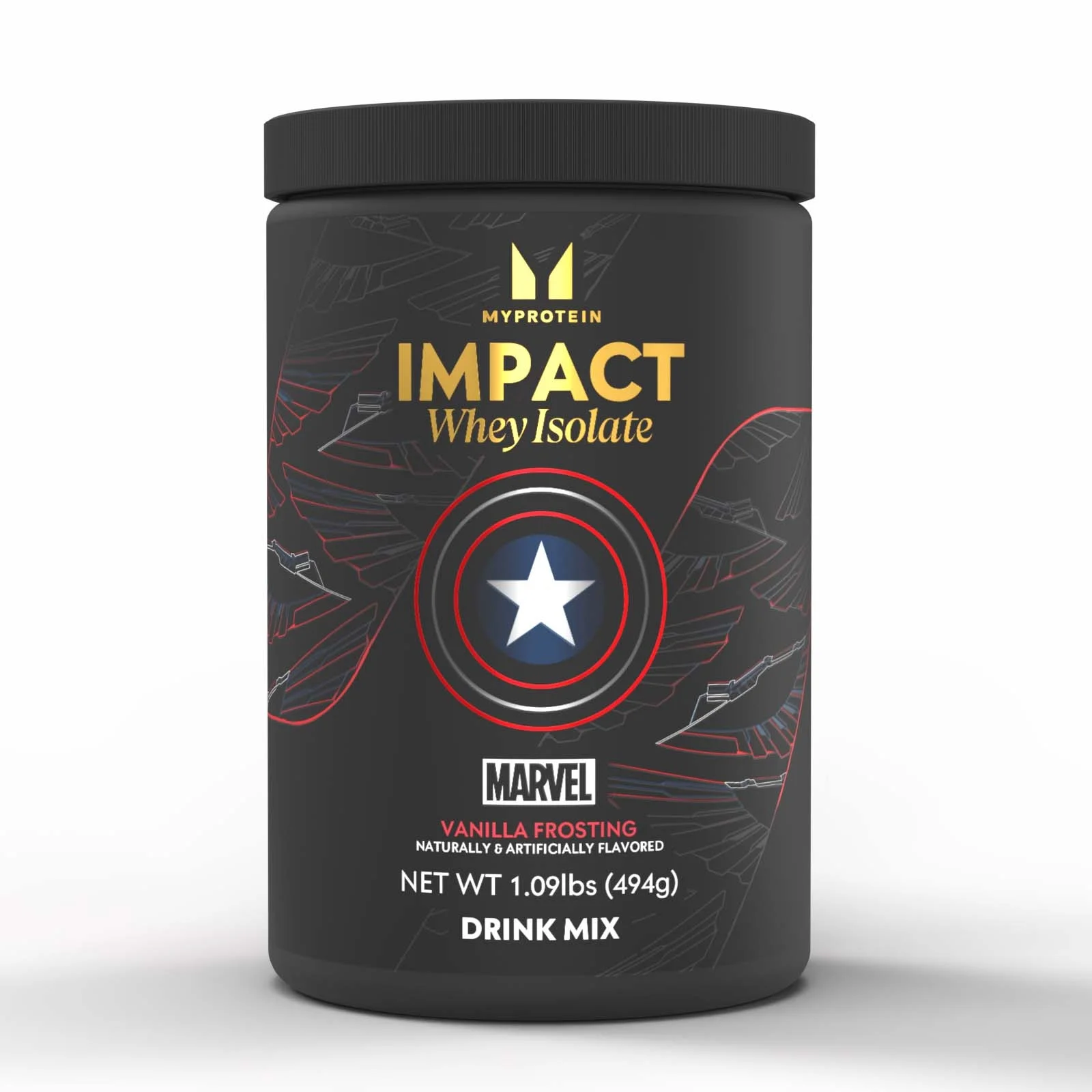 Myprotein Impact Whey Isolate x Marvel (USA) - 17portions - Vanilla Frosting Image 1