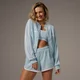 Veste de survêtement zippée contrastée MP X Tatiana – Aqua clair