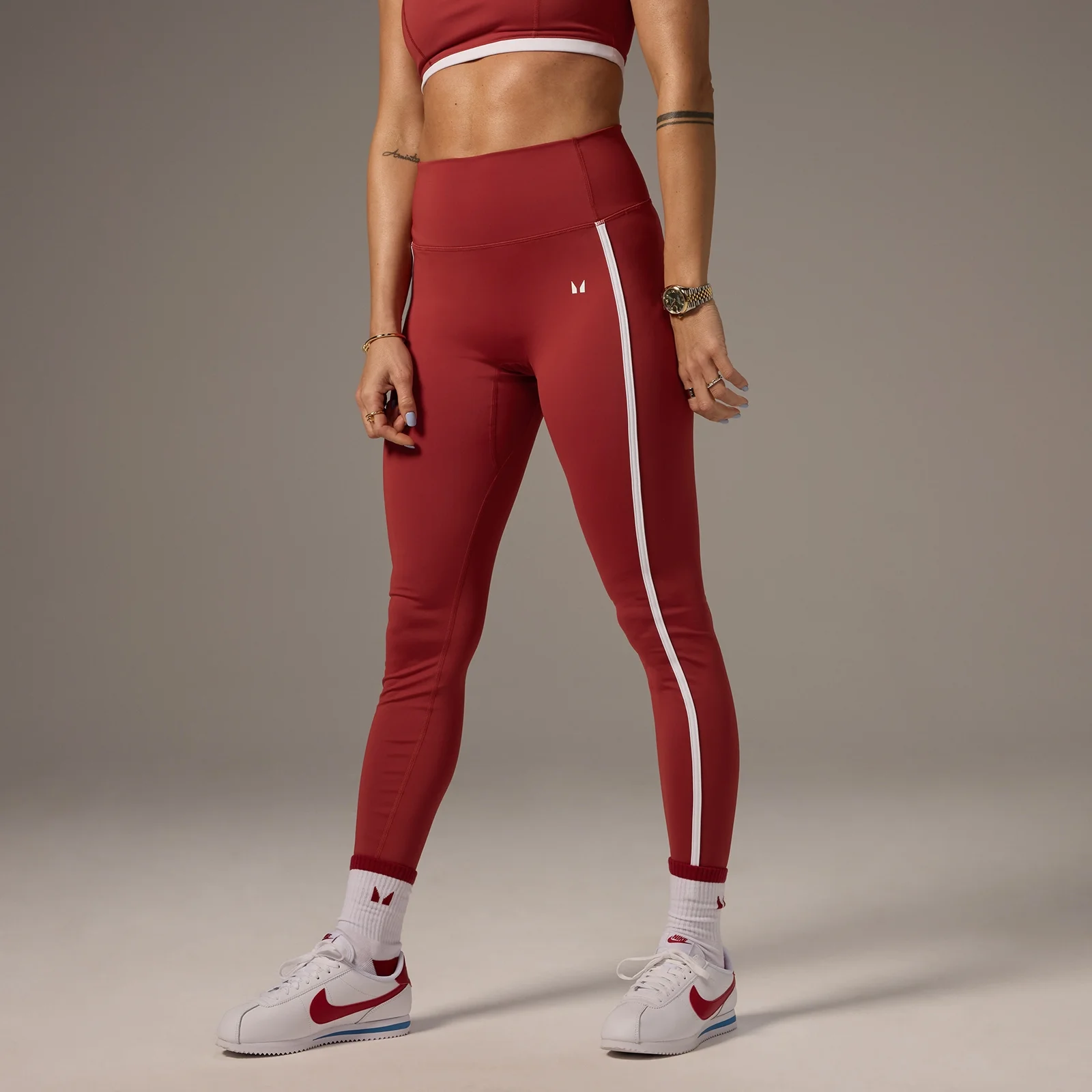 Legging à rayures contrastées MP X Tatiana – Rouille délavé - XS Image 1