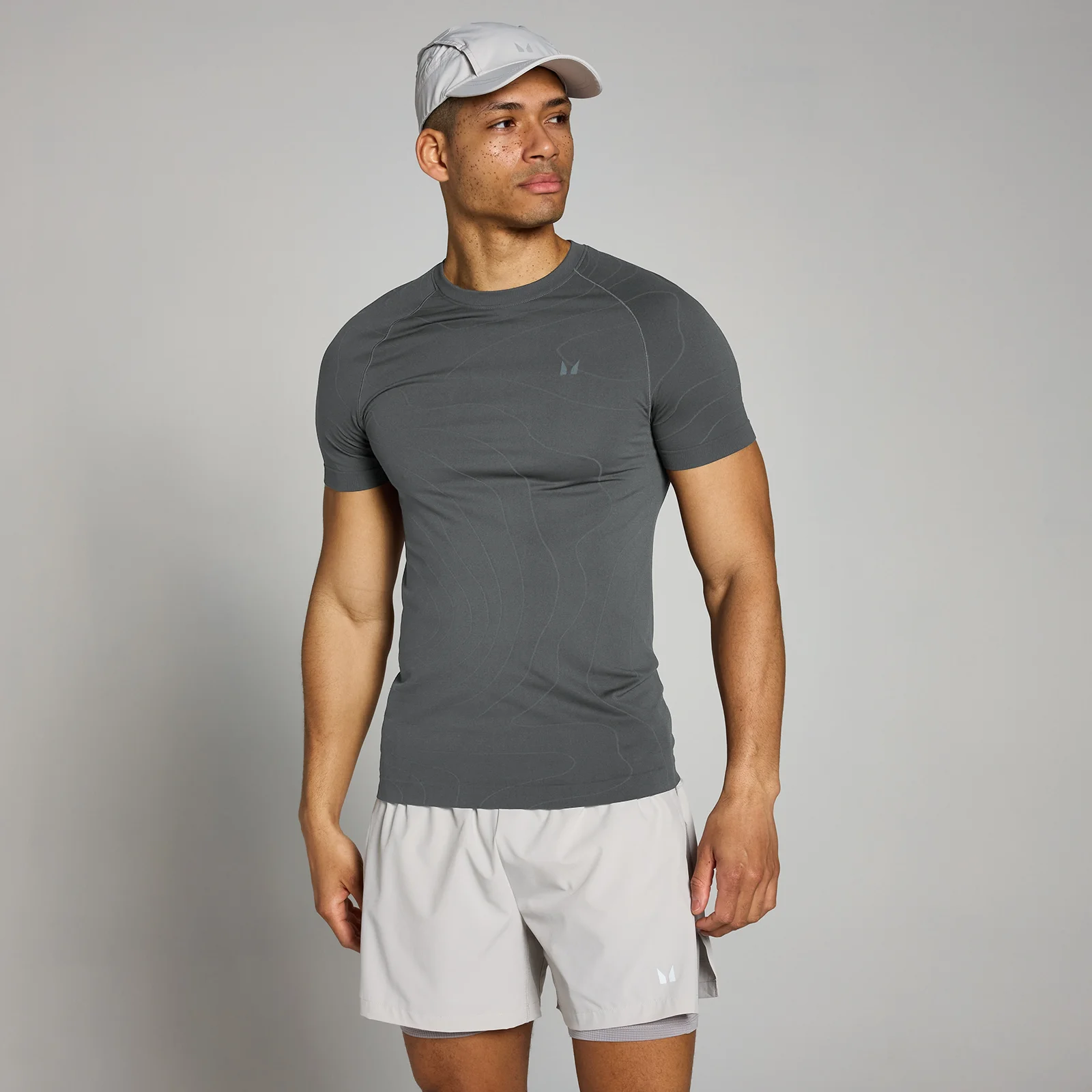 T-shirt moulant sans coutures MP Velocity pour hommes – Gris foncé - XS Image 1