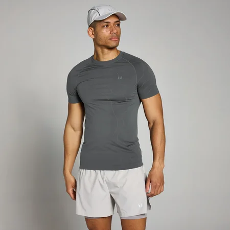 T-shirt moulant sans coutures MP Velocity pour hommes – Gris foncé