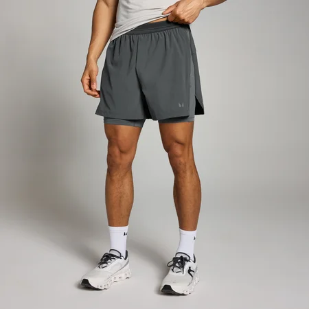 Short 2-en-1 avec entrejambe de 13 cm MP Velocity pour hommes – Gris foncé