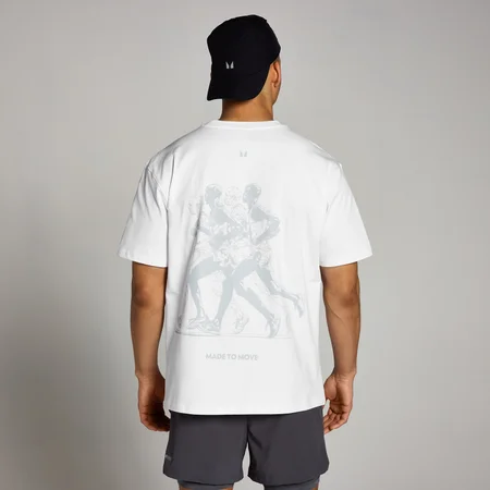 T-shirt de course à imprimé graphique MP Velocity Ultra – Blanc