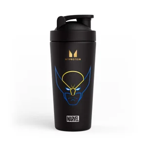 Shaker Wolverine en acier inoxydable recyclé Myprotein – Noir - Option Wolverine