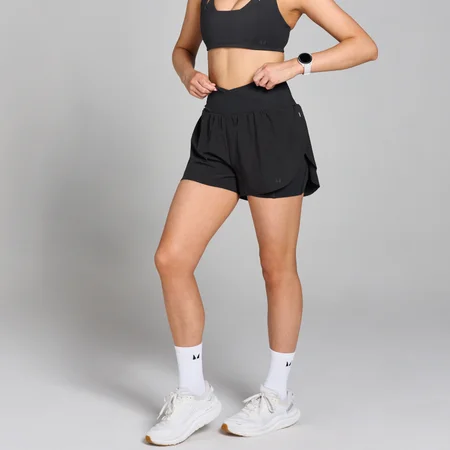 Short de course plissé MP Velocity pour femmes – Noir