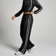 Pantalon de jogging coupe droite en maille MP pour femmes – Noir/Blanc