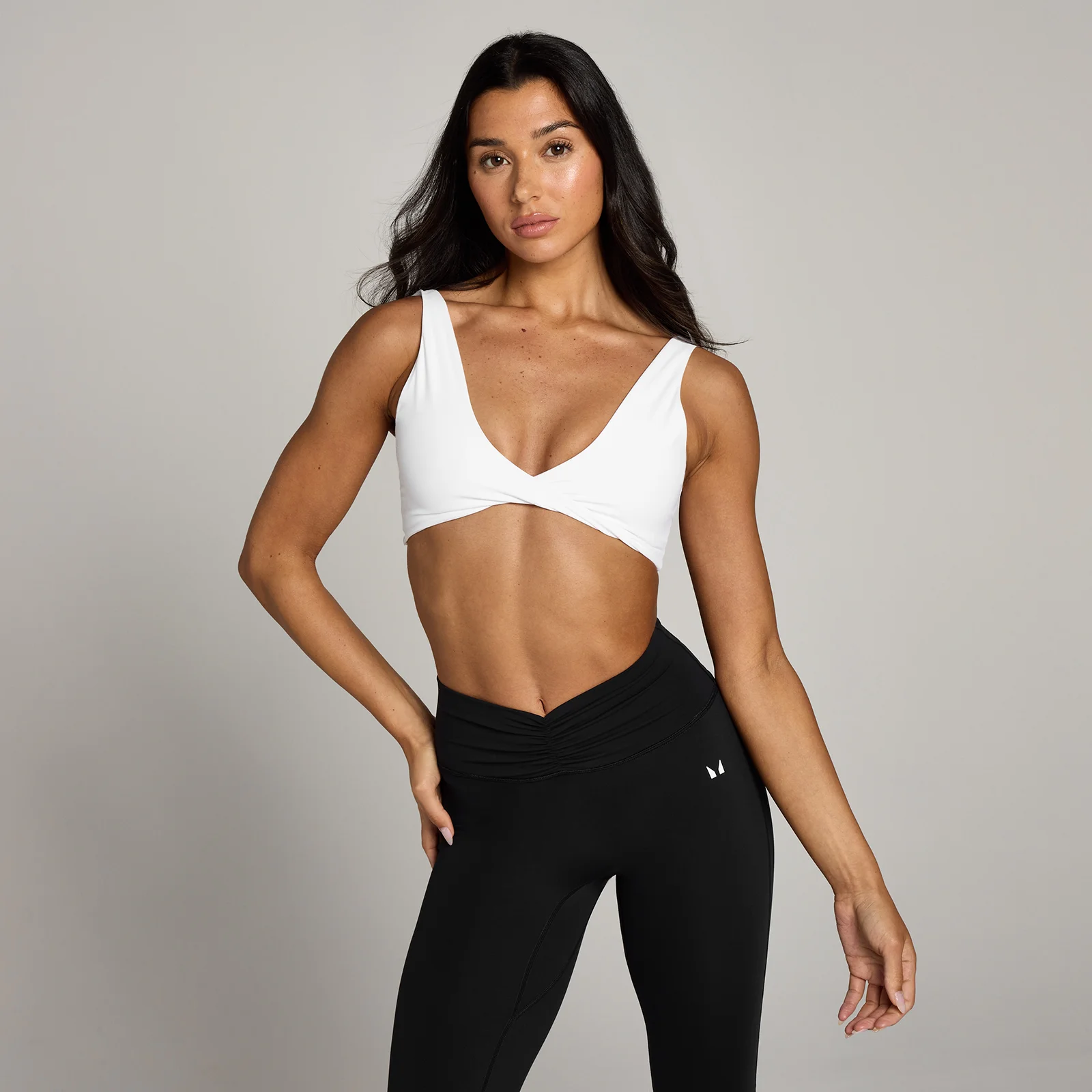 Brassière de sport torsadée sur le devant MP Tempo pour femmes – Blanc - S Image 1