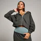 Sweat à capuche court zippé MP Tempo pour femmes – Gris nuit