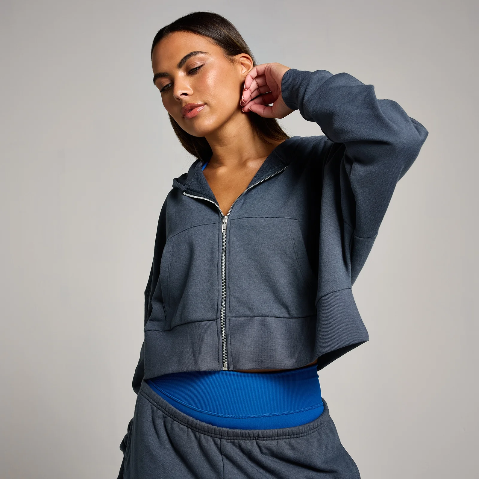 Sweat à capuche court zippé MP Tempo pour femmes – Bleu nuit - XS Image 1