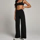 Legging ample à taille croisée MP Studio pour femmes – Noir